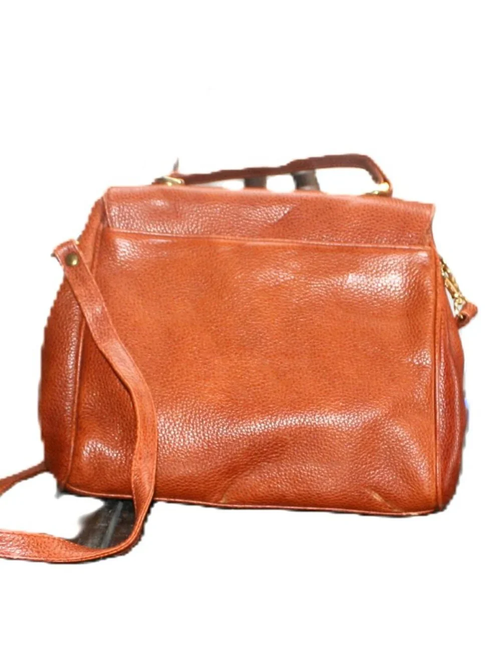 VTG Liz Claiborne Genuine Pebbled Leather Satchel Top Handle Crossbody Bag